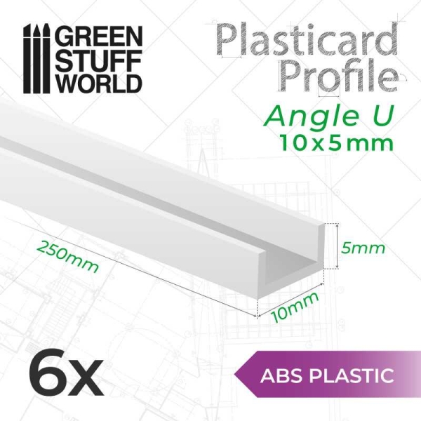 ASA Polystyrol-Profile U - 10x5mm